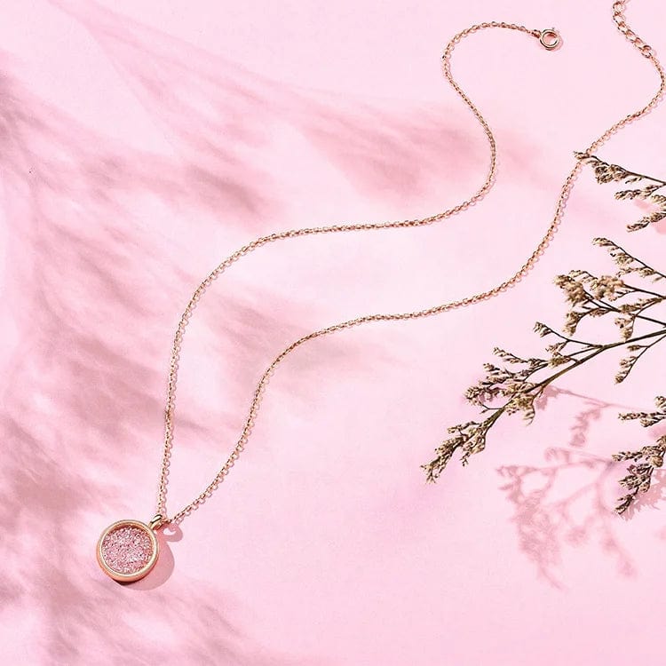 45cm+5cm / Rose gold OEM&ODM VANA Jewelry Drift Sand Cubic ZIrconia Designer jewelry Plata 925 Silver Pink Pendant Necklace