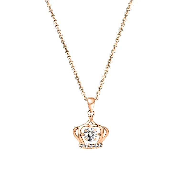 45cm+5cm / Rose gold OEM&ODM VANA Jewelry Stone Necklace Crown Pendant Silver Necklace Oxidized Necklace Set Jewelry