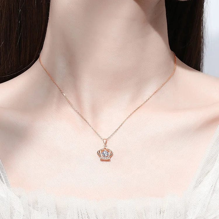 45cm+5cm / Rose gold OEM&ODM VANA Jewelry Stone Necklace Crown Pendant Silver Necklace Oxidized Necklace Set Jewelry