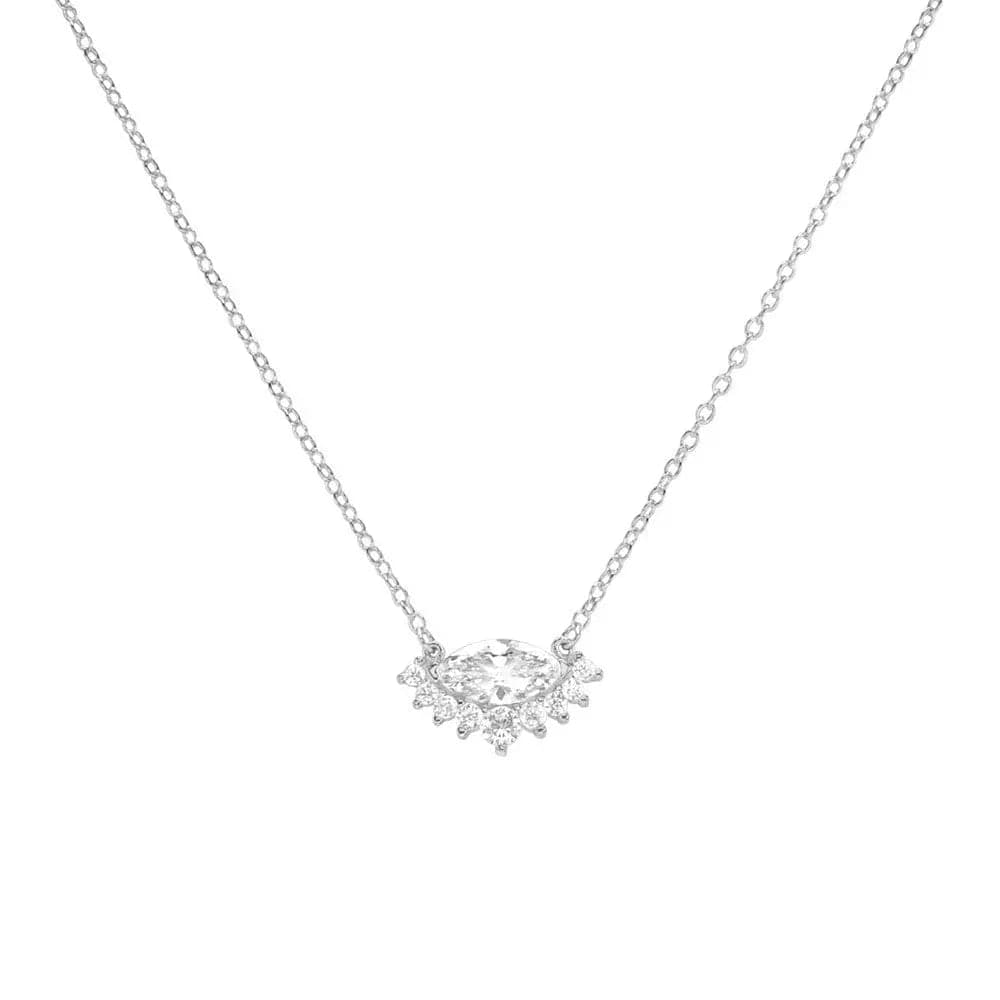 45cm+5cm / YYN0193-1 Slovehoony Luxury Crystal Eye Pendant Necklace 925 Sterling Silver CZ Necklace Like Shining Diamond For Women Fine Jewelry Gift