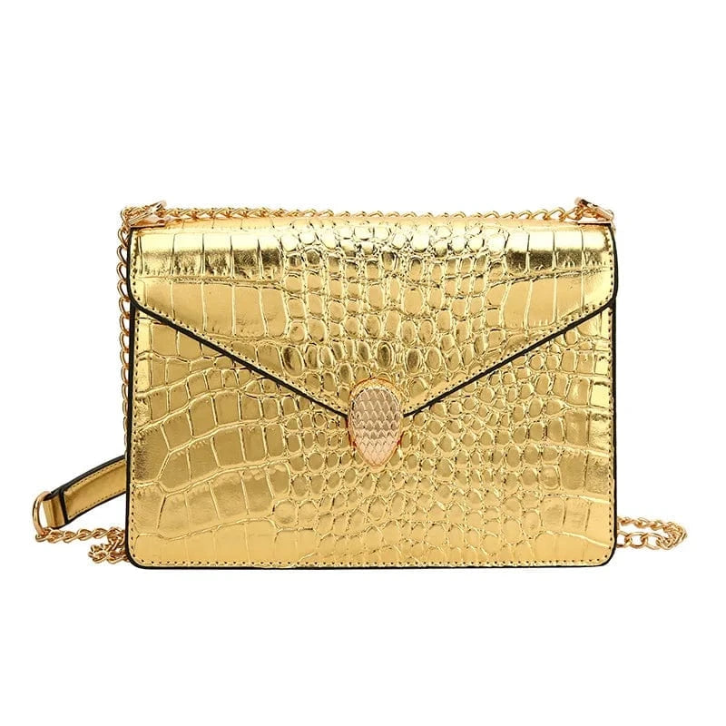 4968 Gold Designer Crocodile Pattern Leather Women Handbags Luxury Brand Ladies Shoulder Messenger Bags High Quality Leather Tote Bag