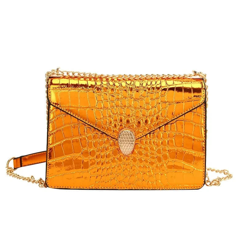 4968 Orange Designer Crocodile Pattern Leather Women Handbags Luxury Brand Ladies Shoulder Messenger Bags High Quality Leather Tote Bag