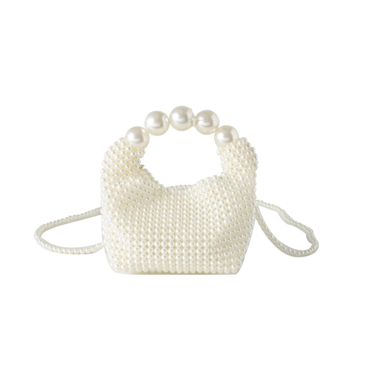 4980 White Women Pearl Handmade Beaded Pouch Totes Evening Bags Clutch Wallet Magic Handbags Ladies Wedding Bridal Handbag Party Purse Bag