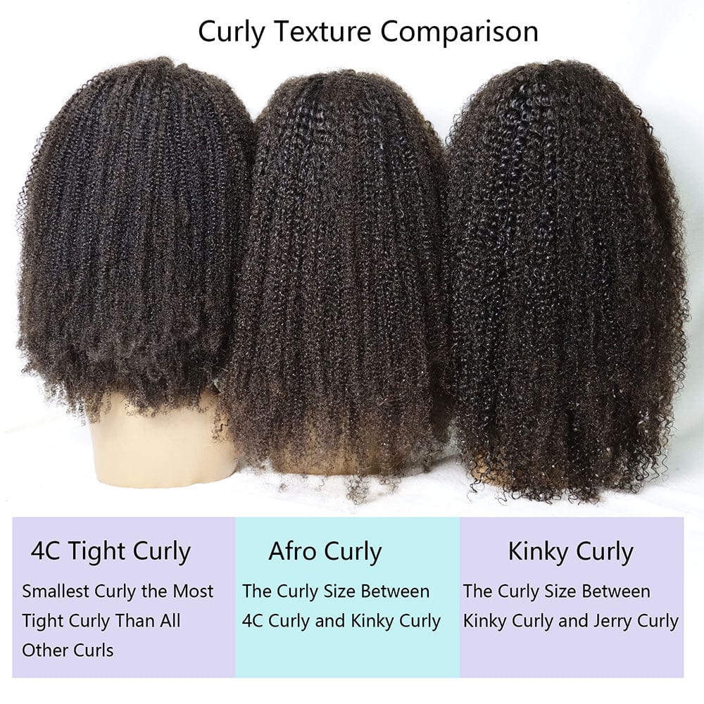 4B 4C Afro Kinky Curly 360 front Lace Band Frontal Wig 250% High Density Pre Plucked  16inch  free ship
