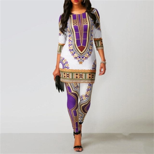 5 XL / 2 African Dresses For Women 2022 News Top Pants Suit Dashiki Print Ladies Clothes Robe Africaine Bazin Fashion Clothing