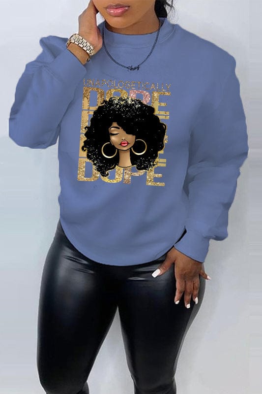 5 XL / Blue High quality drop shipping Custom Logo Polyester Autumn Casual Sport Gym Cotton Women's Crewneck Sweatshirt