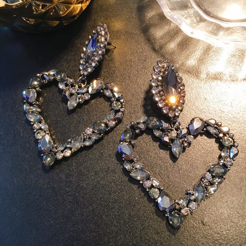 53-earrings Kaimei 2023  new Fashion Vintage Big Stud Earrings For Women Trend Luxury Charm C-Shape Full Crystal Statement Fan Earring