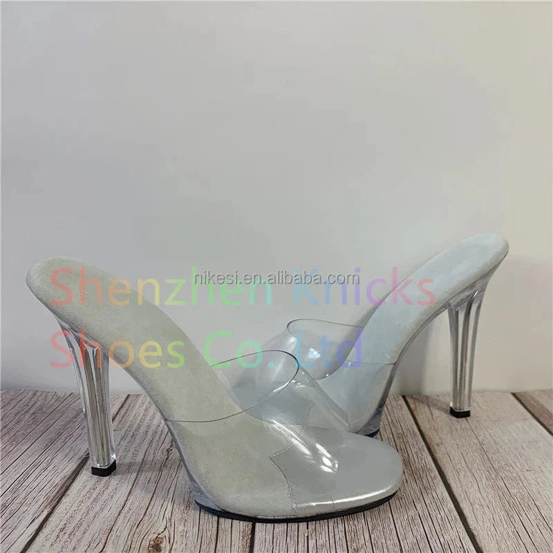 5inch-12cm Crystal transparent Bikini model bodybuilding special sexy high heels standard heel height  waterproof platform 1cm