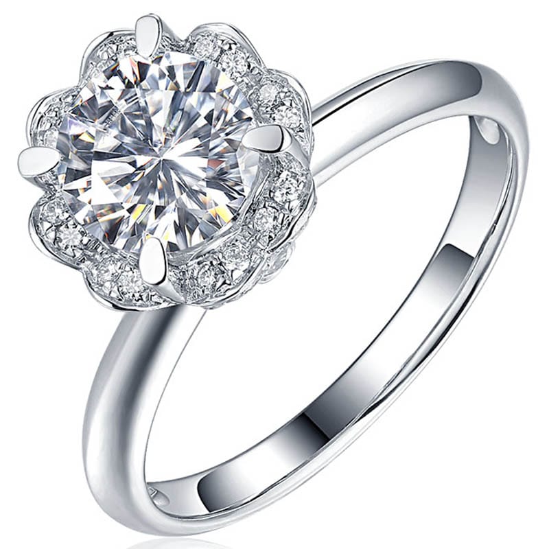 6 / 1.0ct diamond jewelry luxury 18k real gold cvd  / hpht man made synthetic lab diamond wedding rings women