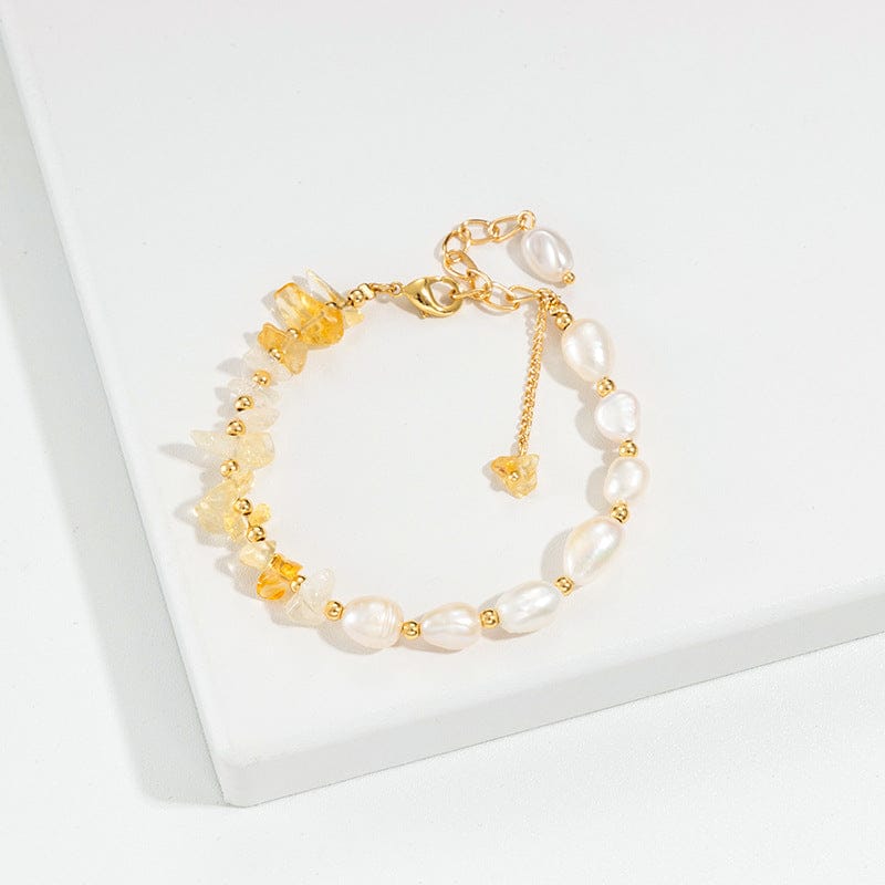 6.3+1.58inches / Yellow Crystal Wholesale Crystal Jewelry Rose Quartz Raw Colorful Crystal Gemstone Chakara Fresh Water Pearl Bracelets for Women