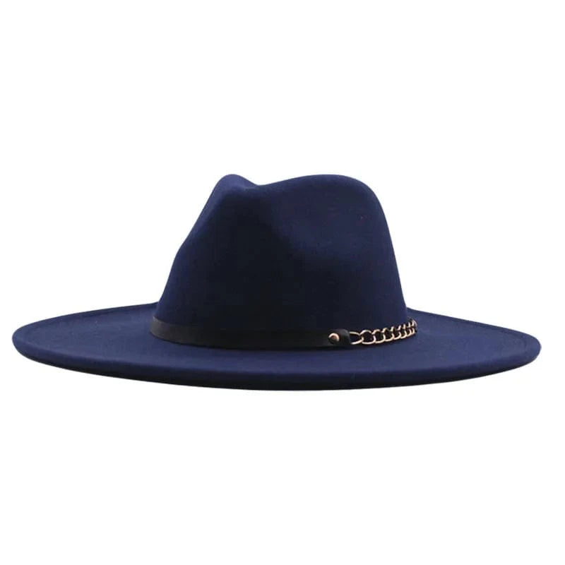 6 fashion sombrero cap hat  multi-color felt women fedora hats wholesale with chain belts