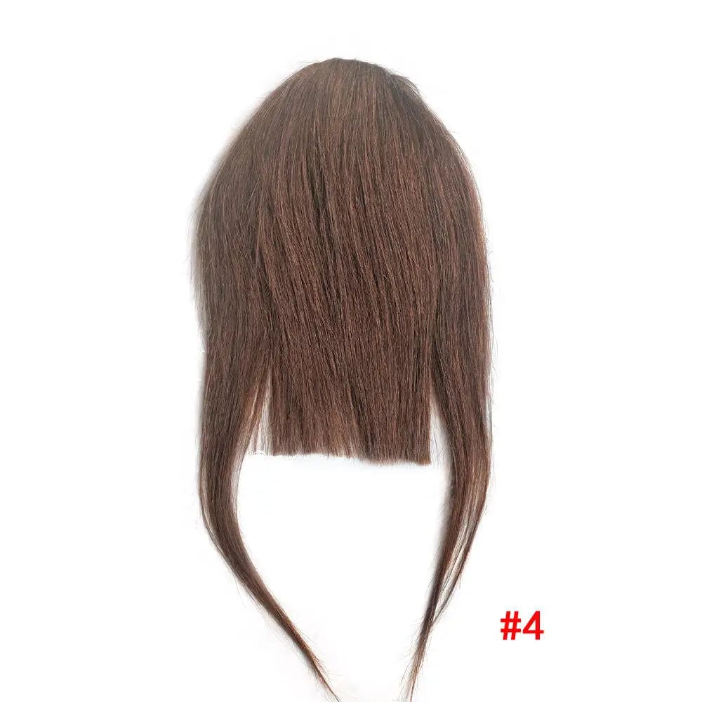 6 Inches / 4# Stock Blonde Brown Black Blunt Bangs Clip 100 Human Hair