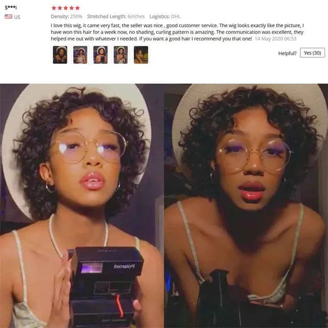 6 Inches / Natural color Perruque Pixie Cut Wig Human Hair Curly Bob