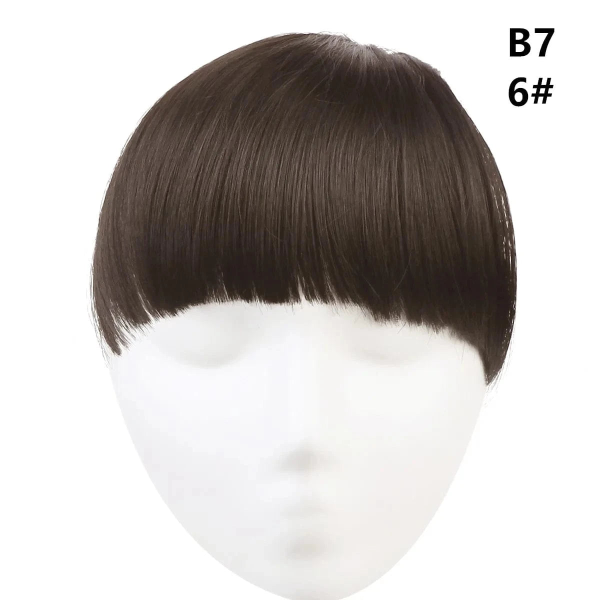 6# SARLA 8'' high quality synthetic fiber Natural Looking One Piece Straight Short  Hair Bangs For  Women