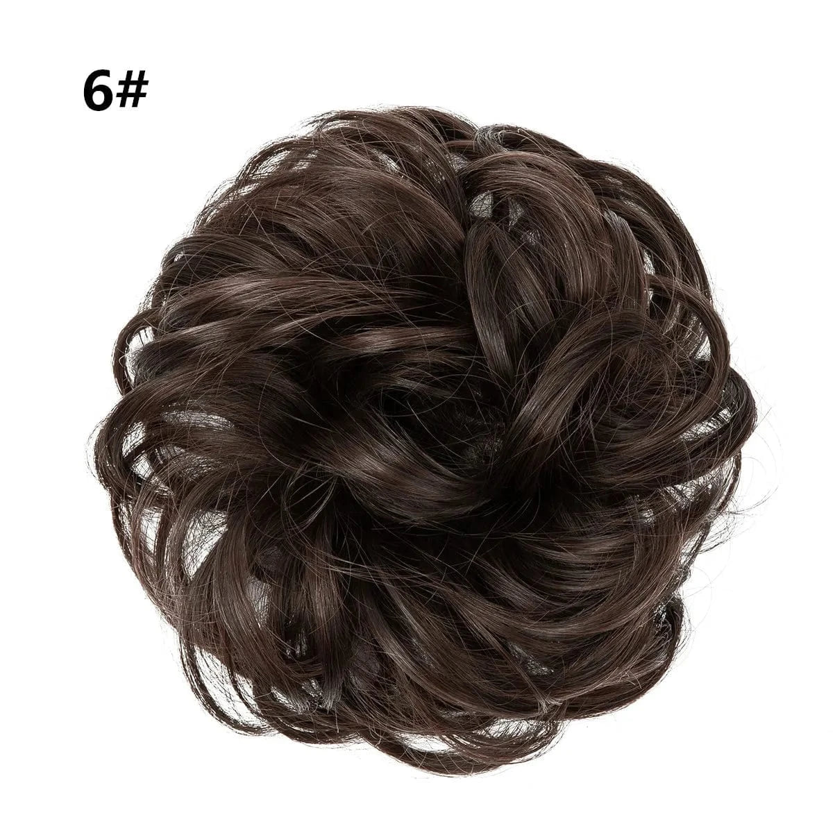 6# SARLA Wholesale Fabric Wrap Curly Wigs Scrunchie Elastic Rubber Band SyntheticEasy Messy Hair Bun Extensions chignon Hair Women