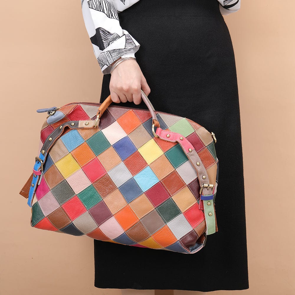 600-colorful Westal Women Multicolor Genuine Leather Tote Bag Leather Purses and Handbags Crossbody Bag Women Shoulder Bag Luxury Handbag