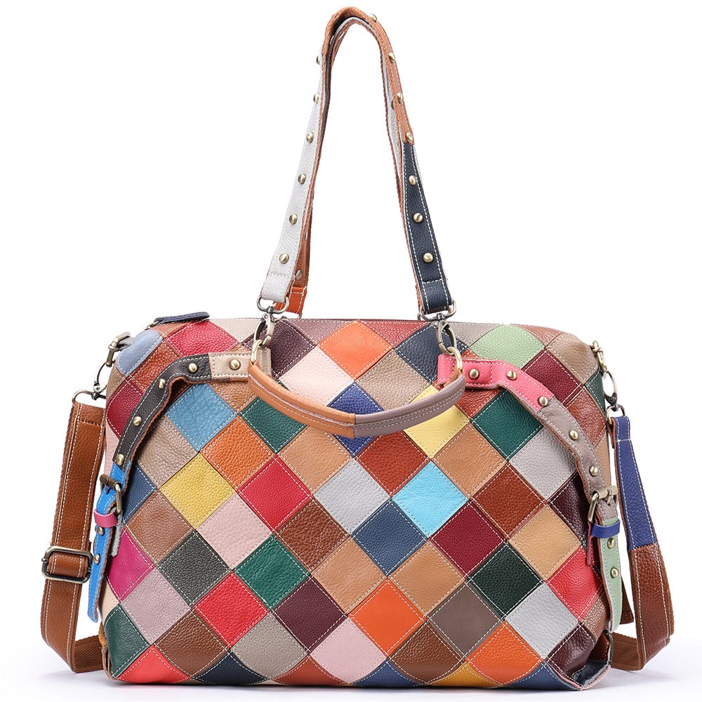 600-colorful Westal Women Multicolor Genuine Leather Tote Bag Leather Purses and Handbags Crossbody Bag Women Shoulder Bag Luxury Handbag