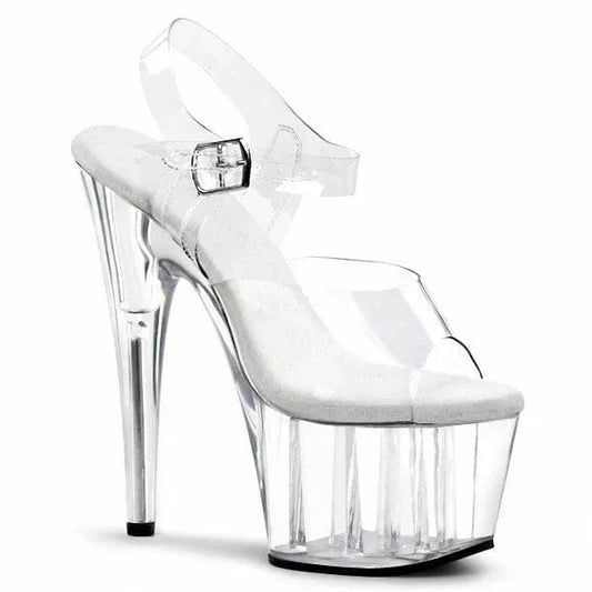 6inch-15cm ultra high heel crystal transparent sole transparent upper sexy pole dance studio training shoes wear resistant