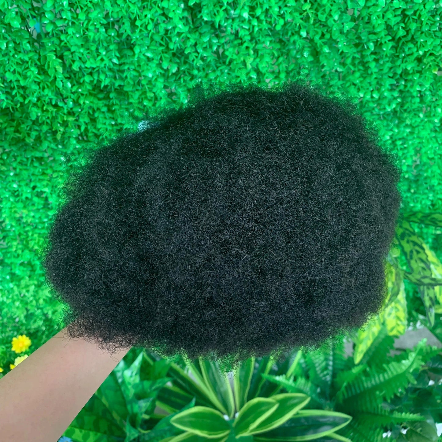 6inches / natual color / 8X10 Afro Toupee for Black Men Human Hair Swiss Lace Man Weave Balding Mens Custom Hair Unit 8x10inch Male Hair 1/1b