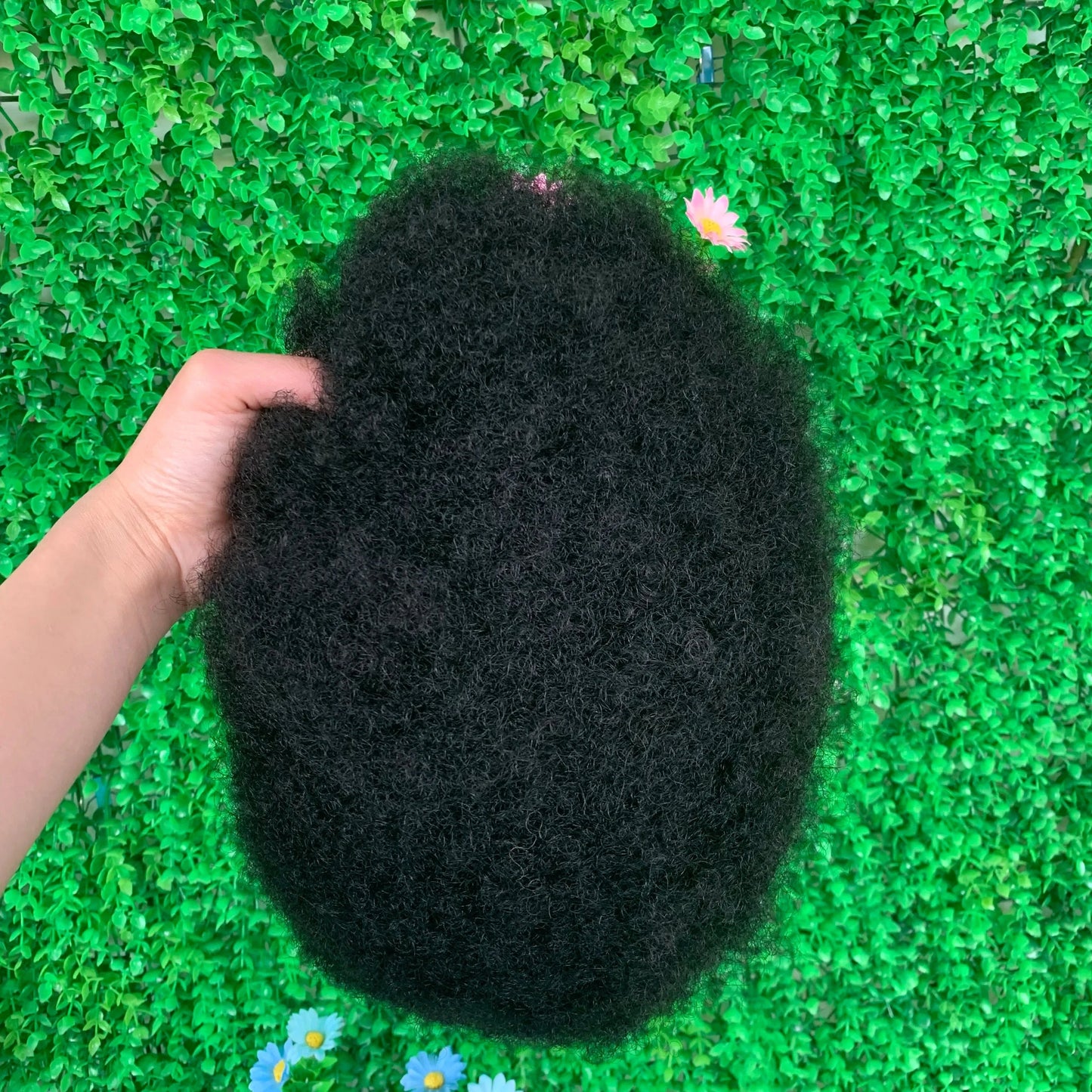 6inches / natual color / 8X10 Afro Toupee for Black Men Human Hair Swiss Lace Man Weave Balding Mens Custom Hair Unit 8x10inch Male Hair 1/1b