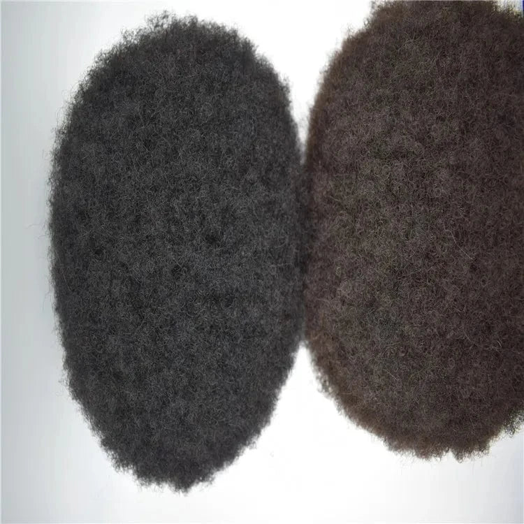 6inches / natual color / 8X10 Afro Toupee for Black Men Human Hair Swiss Lace Man Weave Balding Mens Custom Hair Unit 8x10inch Male Hair 1/1b