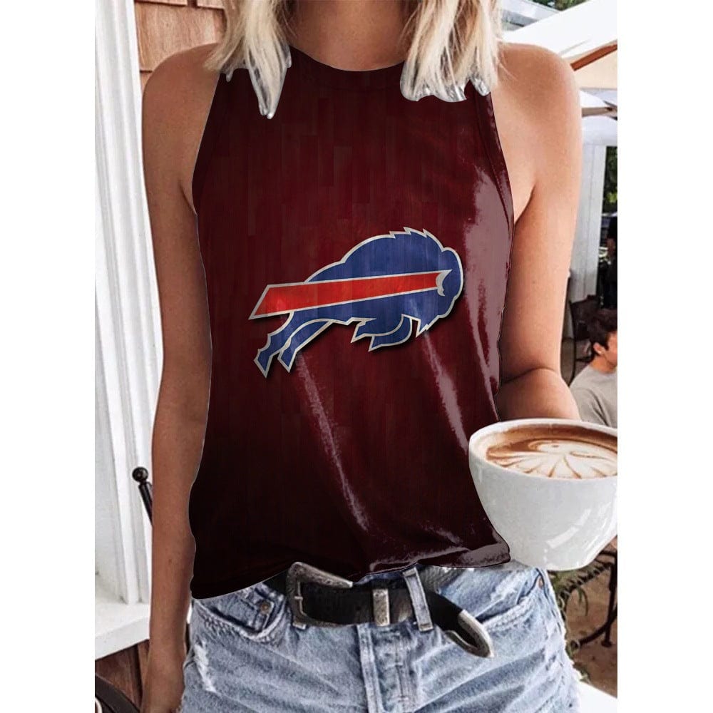6XL / bills cheap wholesale custom logo nfl sleeveless tank top loose tank tops for women round neck sport women's tank tops