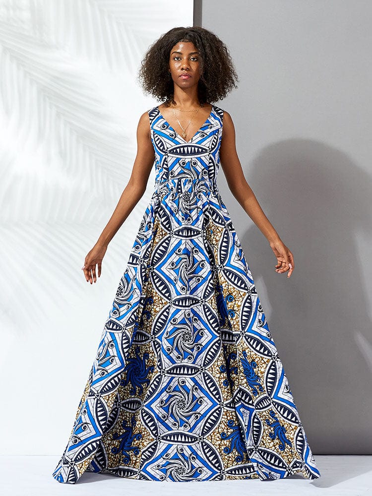 6XL / Color 7 African Kitenge Lady Casual Styles Dress Designs Plus Size Woman'S Dresses Clothing Plus Size A-Line Print Skirts And Dresses
