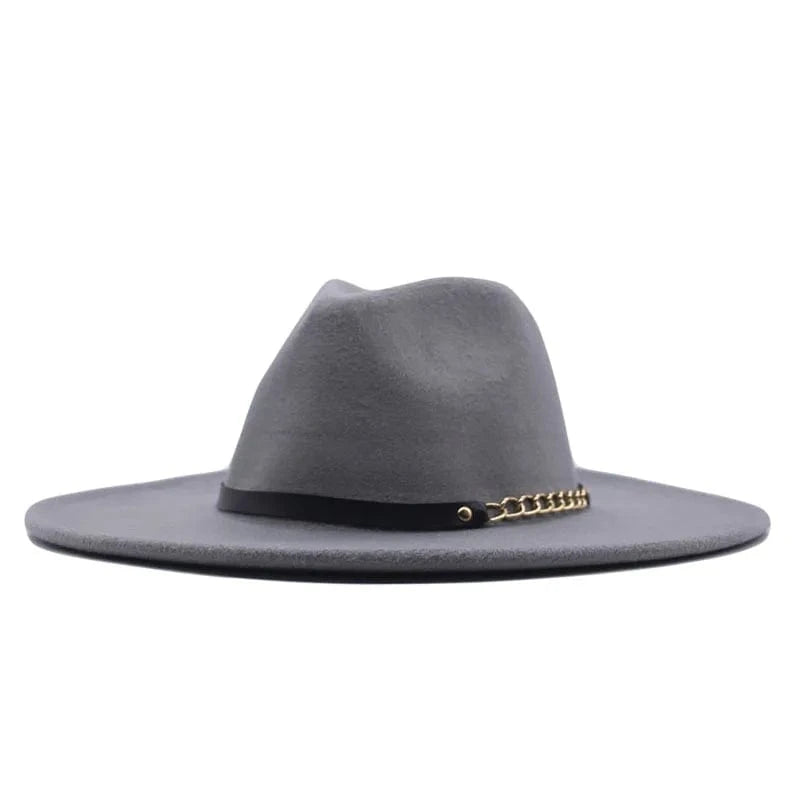7 fashion sombrero cap hat  multi-color felt women fedora hats wholesale with chain belts