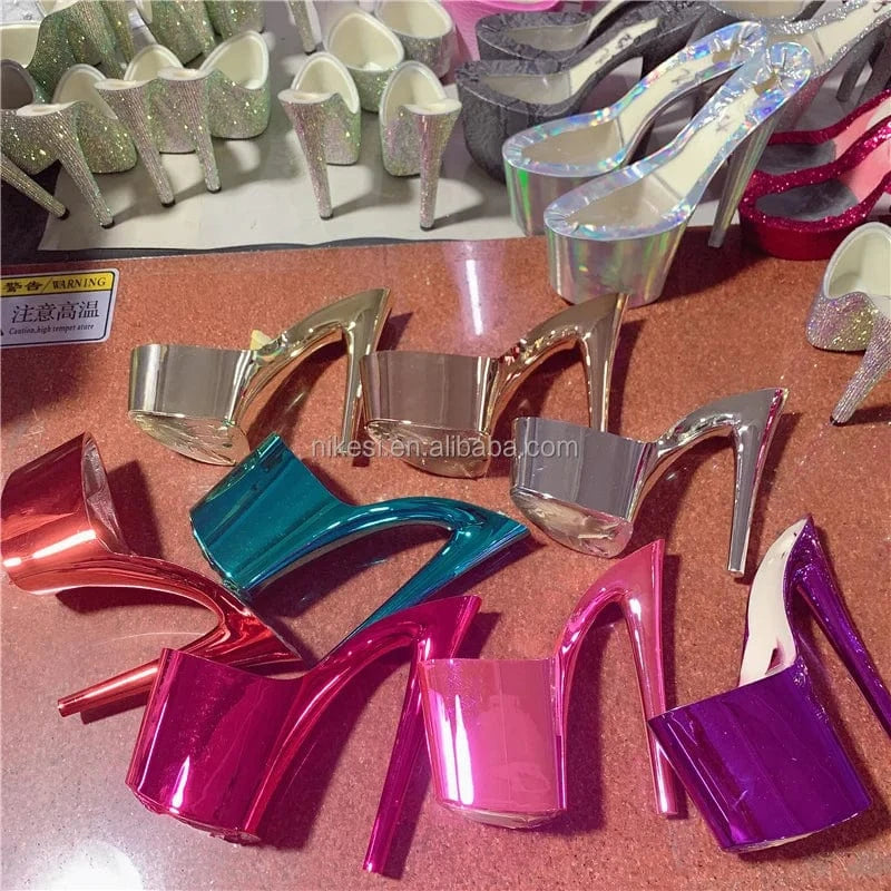 7 inch- 17cm super high heel sole  ABS plated heel, custom color