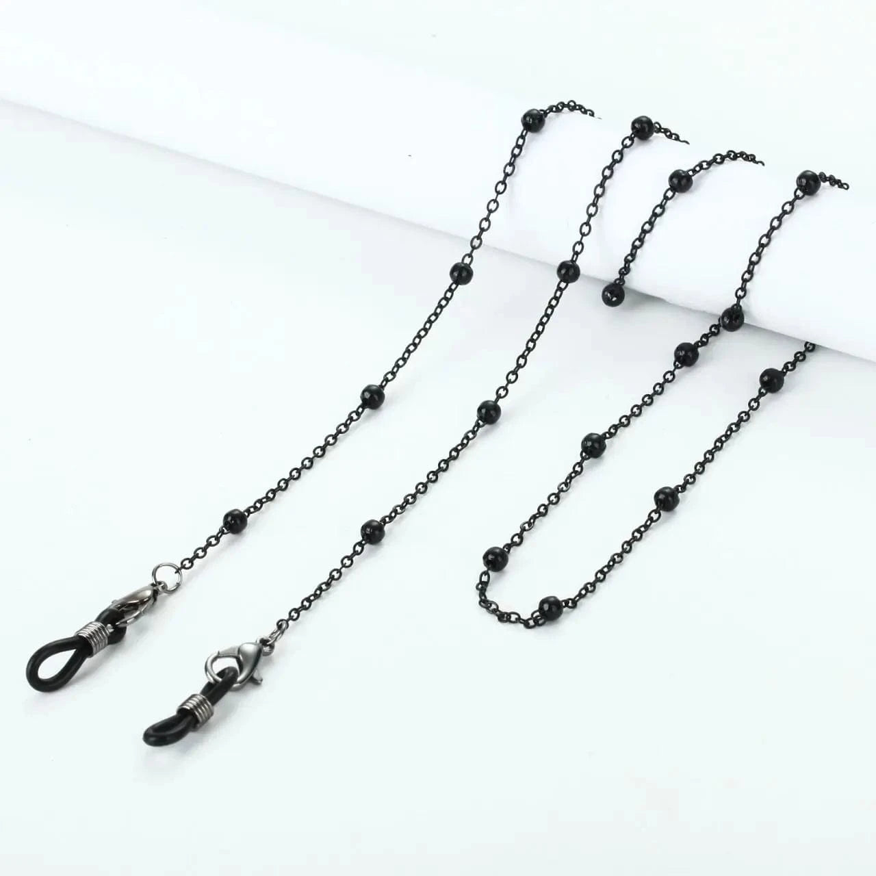 70cm / Gold Chic Europe Trendy Gold Necklace Metal Beads Hanging Chain for Sunglasses and mouth-muffle Decoration Chain with Logo Custom