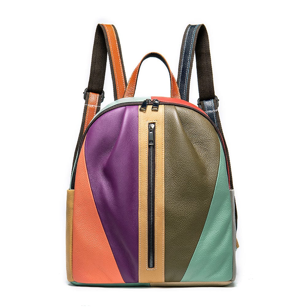 7380-colorful Marrant 7380 genuine leather design backpack wholesale mini travel waterproof patchwork backpack plain for woman backpack