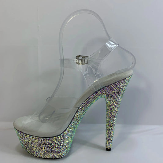 7inch-17CM high color diamond inlaid heels waterproof platform high heels sandals stage high heels shoes