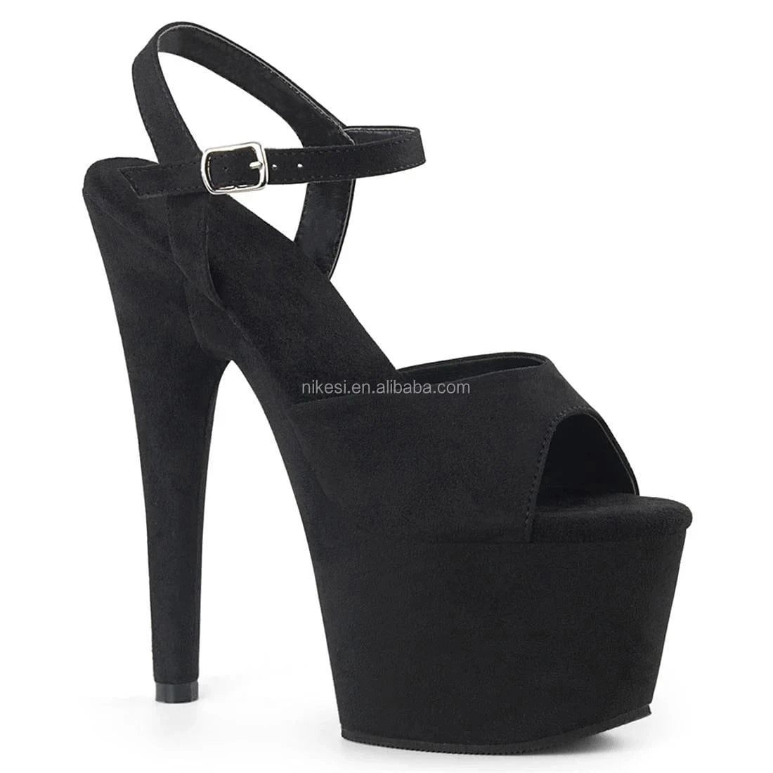 7inch-17cm sky-high sexy peep-toe high heel sandals suede pole-dancing heels