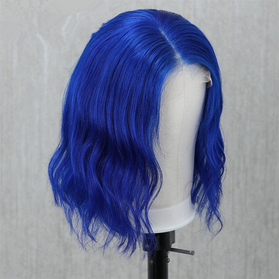 8 10 12 inch Short  bob Wig Invisible Short Pixie Cut Bob Wig Natural Wave Lace Front Human Hair Wigs pink yellow blue colored lace wig