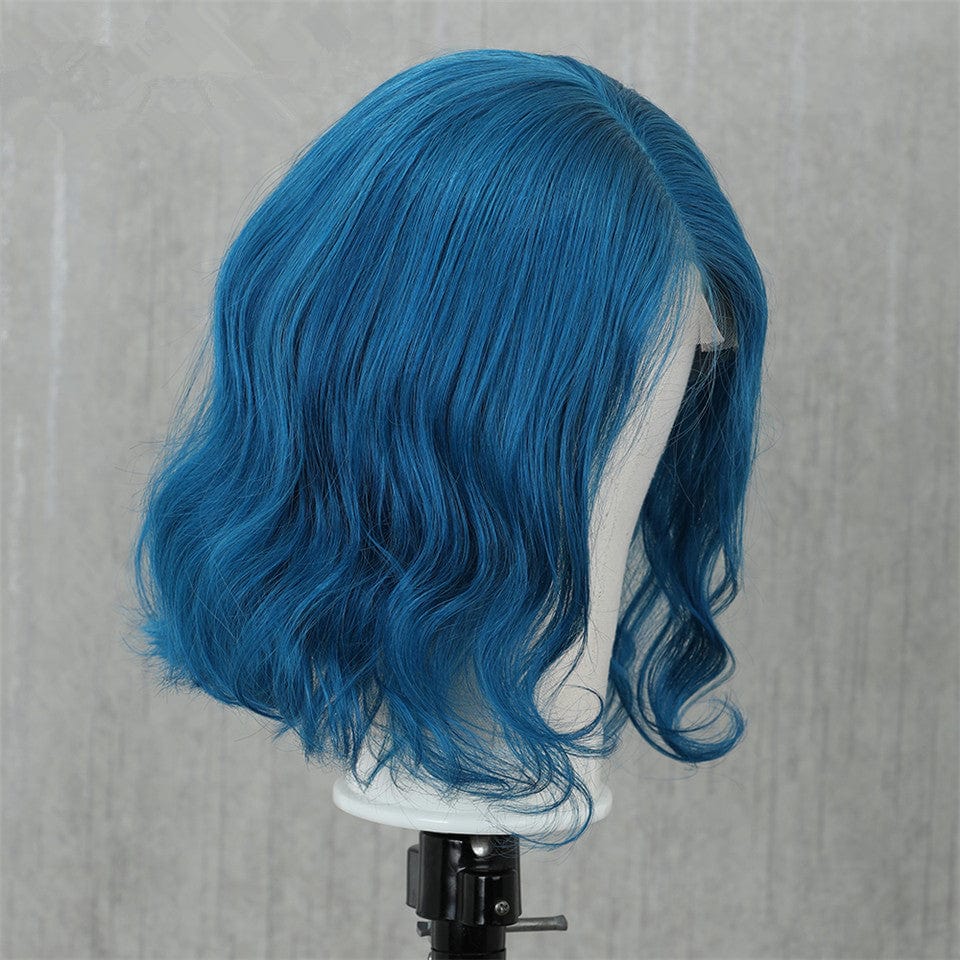 8 10 12 inch Short  bob Wig Invisible Short Pixie Cut Bob Wig Natural Wave Lace Front Human Hair Wigs pink yellow blue colored lace wig