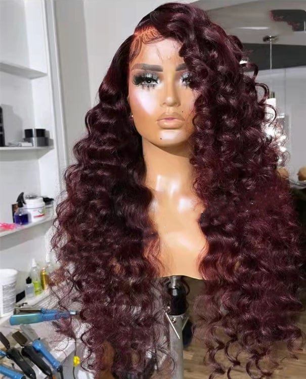 8 Inches / 13*4 Lace Front Wig 6 Hot Wig Natural Color  Deep Loose Wave Virgin Brazilian Cuticle Aligned Full Human Hair Lace Frontal Closure Wigs