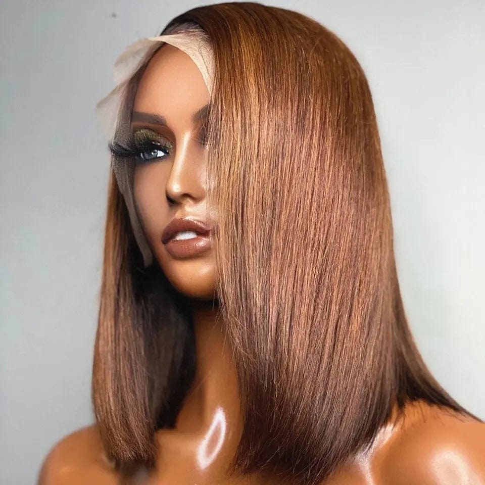 8 Inches / Brown Color Discount Deal Ginger Orange Red Short Bob