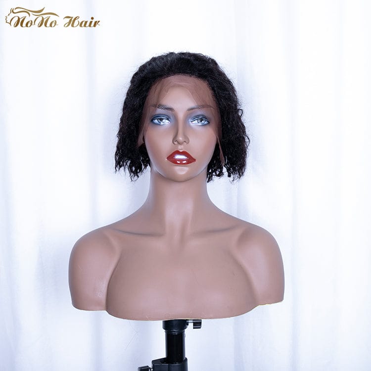 8 Inches / curly 150% 180% Density Pixie Cut Lace Wig Human Hair,Natrual Black Natural Human Hair Wigs,360 Lace Hair Extensions Wigs