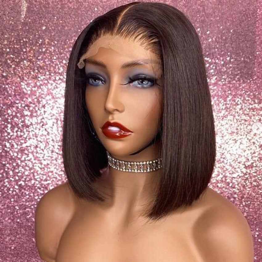8 Inches / Natural Color Factory Price Wholesale New 13x6 Lace Front Wig Super Thin Transparent Swiss Lace Wig 100% Virgin Human Hair