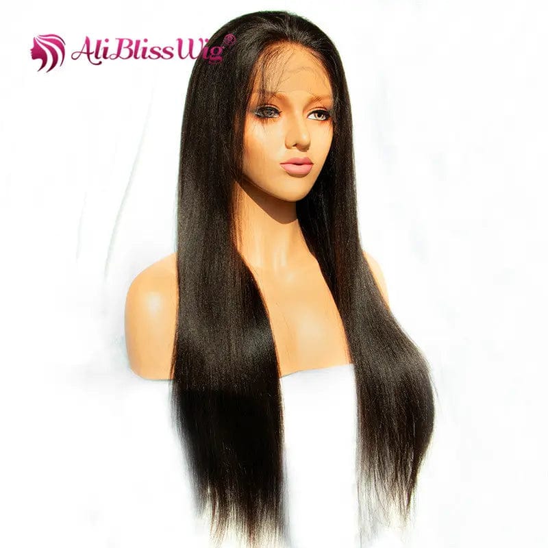 8 Inches / natural color Light Yaki Black Color Cuticle Aligned Virgin Human Hair Wigs