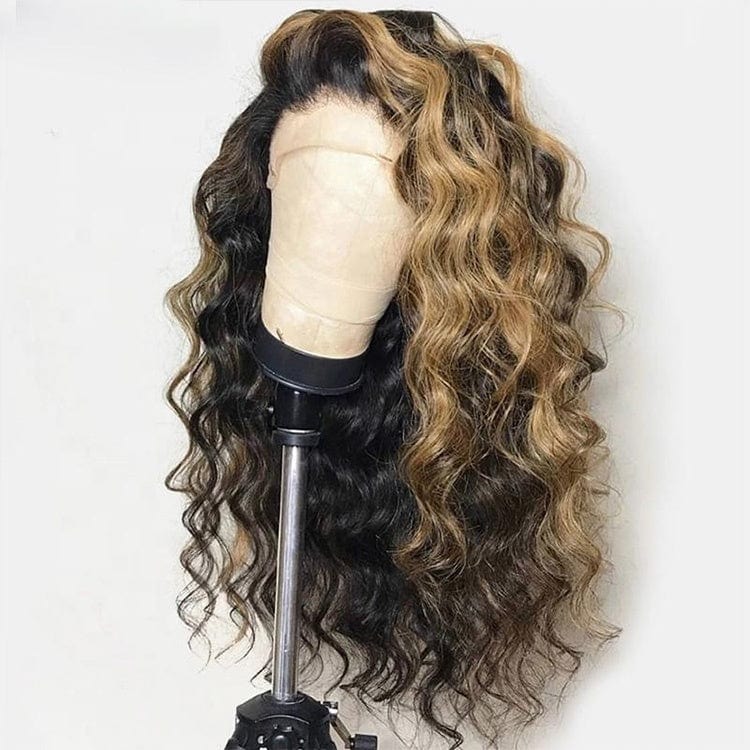 8 Inches / Ombre Blonde Color Fake Scalp Ombre 3T Blonde Color Highlight Body Wave Cuticle Aligned Hair Wigs Human Hair Lace Front