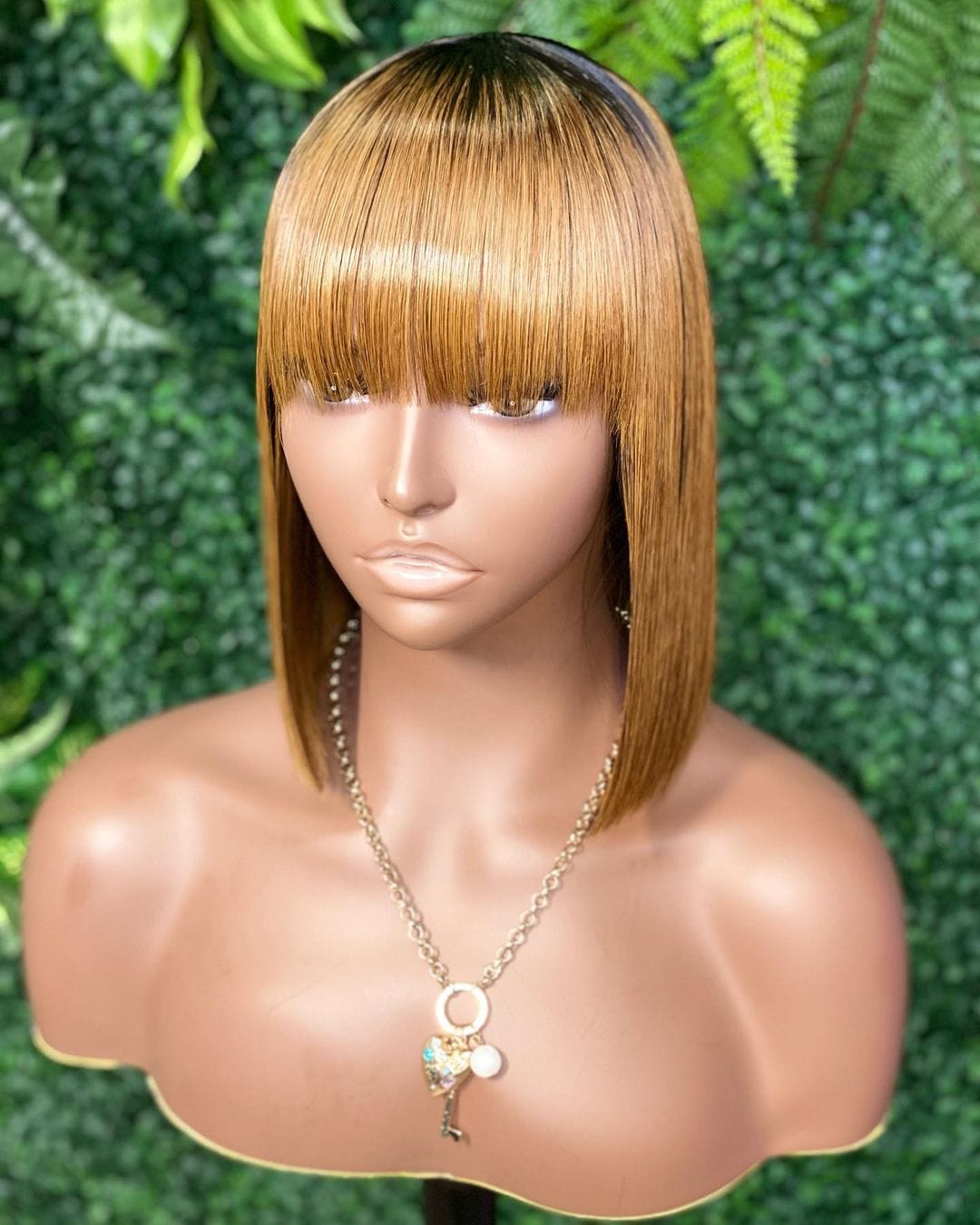 8 Inches / picture 3 New Product Real Hair Wig Mechanism Wigs Female Short Gradient Color Wave Head Real Headgear Human Hair With Bangs