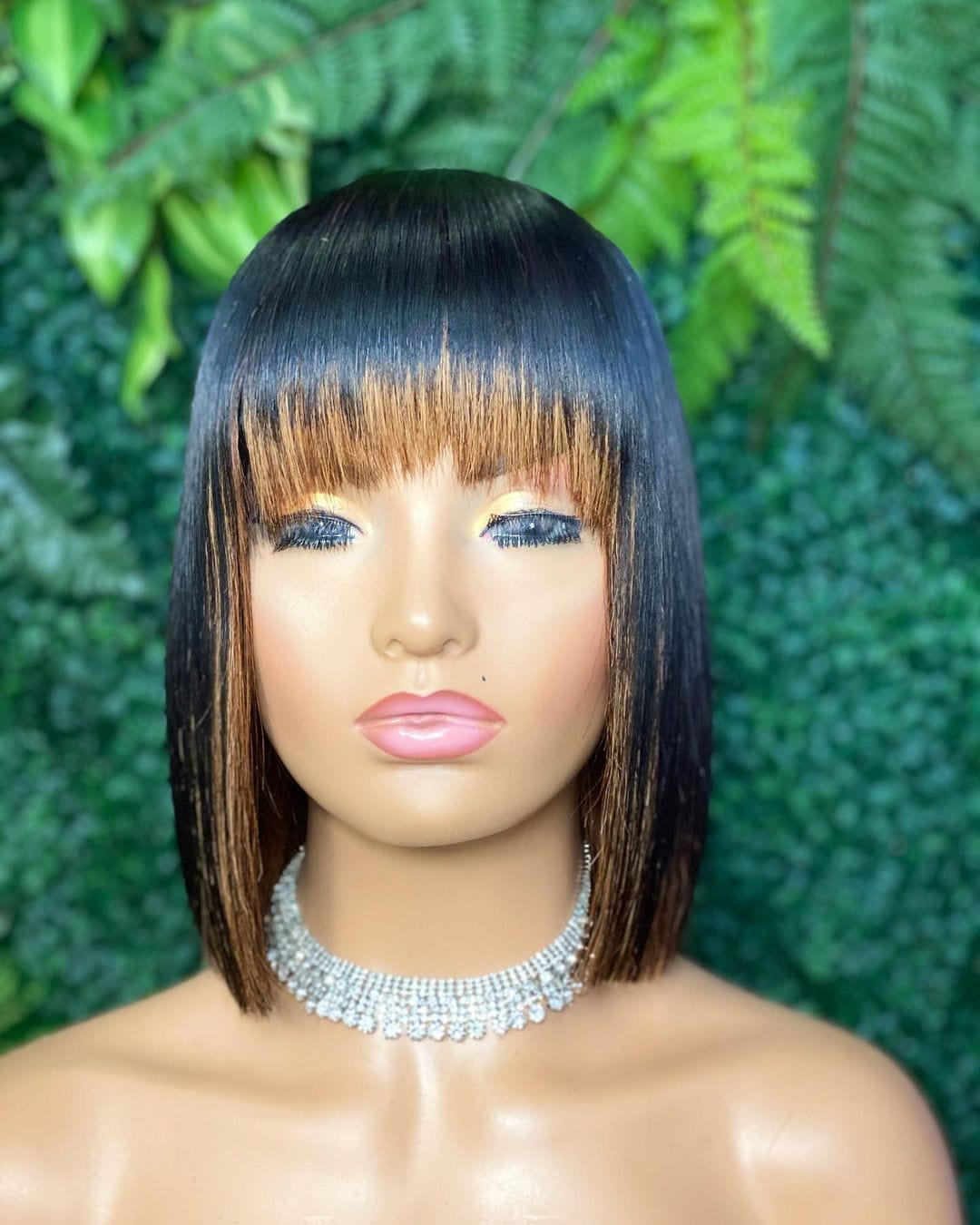 8 Inches / picture 5 New Product Real Hair Wig Mechanism Wigs Female Short Gradient Color Wave Head Real Headgear Human Hair With Bangs