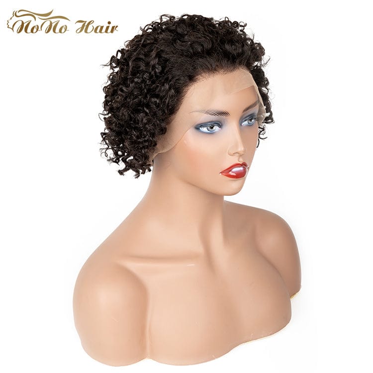 8 Inches / pix cut wig Wholesale Natural Color Brazilian Remy Hair 100% Human Hair Wig Curly Short Pixie Cut Wigs For Black Women