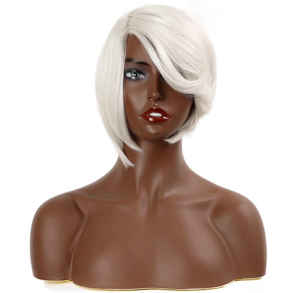 8 Inches / SNOW high temperature synthetic wig sleek wholesale cheap heat resistant made machine wig straight bob synthetic hair wig for women