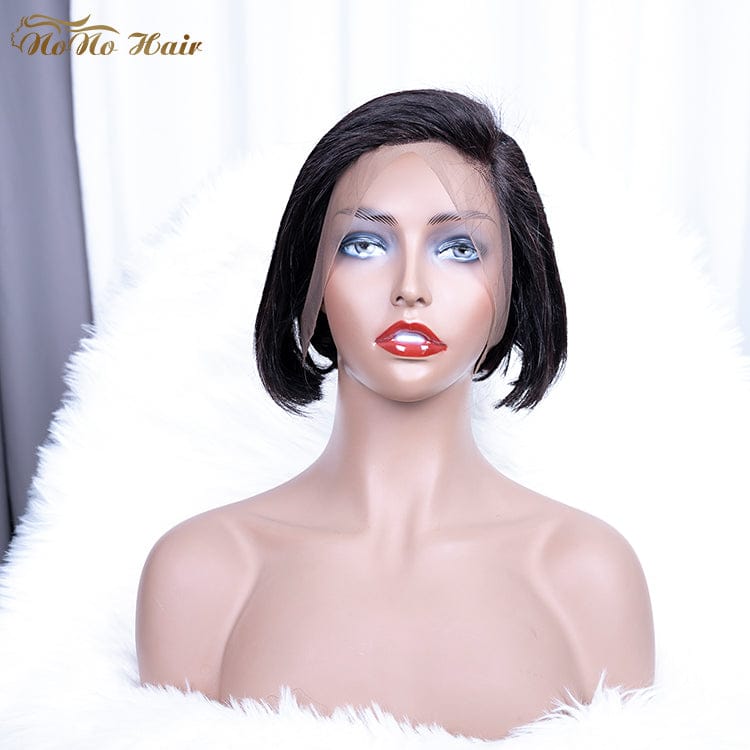 8 Inches / straight 150% 180% Density Pixie Cut Lace Wig Human Hair,Natrual Black Natural Human Hair Wigs,360 Lace Hair Extensions Wigs