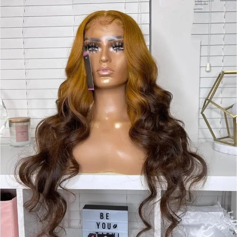 8 Inches / # style1 Glueless Black Brown Color Water Wave Wig Pre Plucked Transparent HD Cuticle Aligned Human Hair Lace Front Wigs