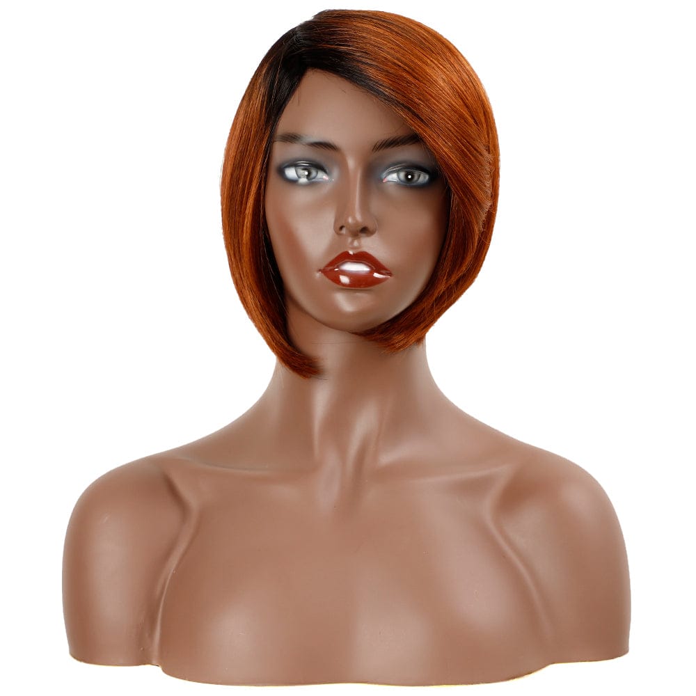 8 Inches / TT4/130E cheap dark green bob wig sleek wholesale hot selling heat resistant made machine wig straight bob synthetic hair wig for women