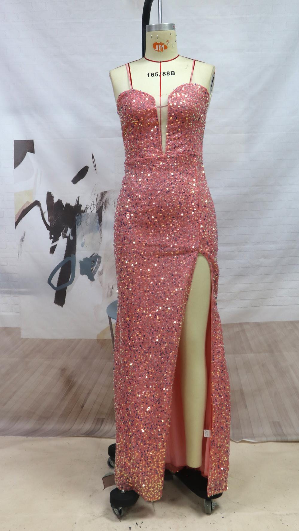 8 / Pink Prom dresses 2022 evening gowns sexy Sequin  Lace wedding party evening princess dress girls skirt