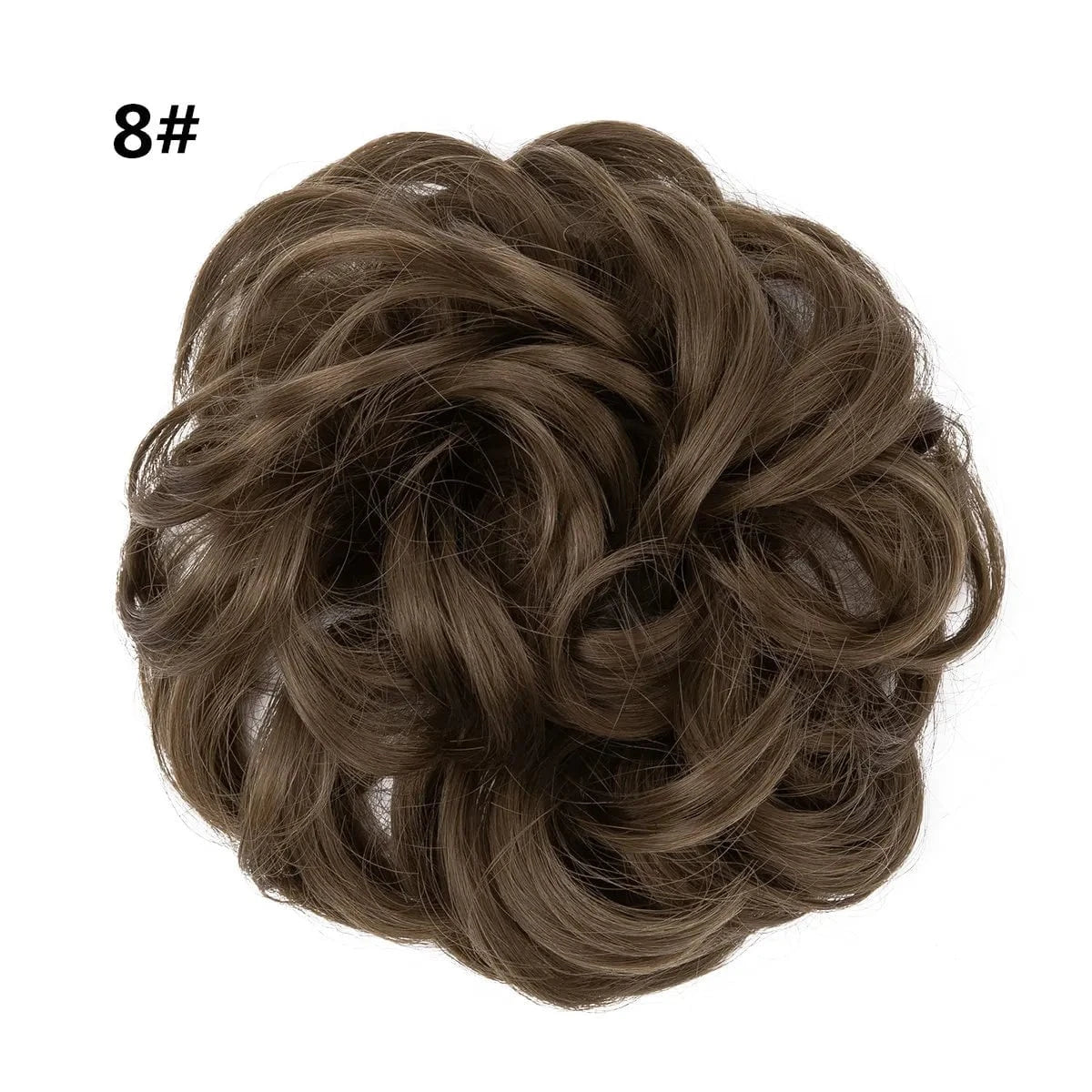 8# SARLA Wholesale Fabric Wrap Curly Wigs Scrunchie Elastic Rubber Band SyntheticEasy Messy Hair Bun Extensions chignon Hair Women